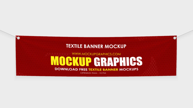 free psd textile banner mockup - www.mockupgraphics.com